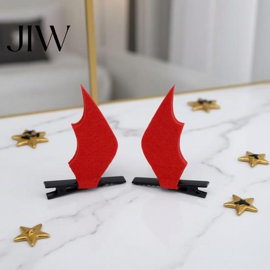 Cute Little Devil Hair Pins 2Pcs Halloween Red Bat Wings Clips, 3D Wing Hairpin, Clips Gothic Pins, Accessories for Women Girls Cosplay Party Headwear