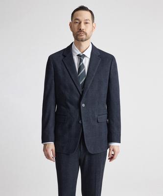 Stco Comfort Glen Check Jacket Navy (Relaxed Fit)_Sejva01Ncn