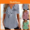 Summer Womens Loose Vneck Shirt With Floral Print And Button Closure For Casual Office Wear