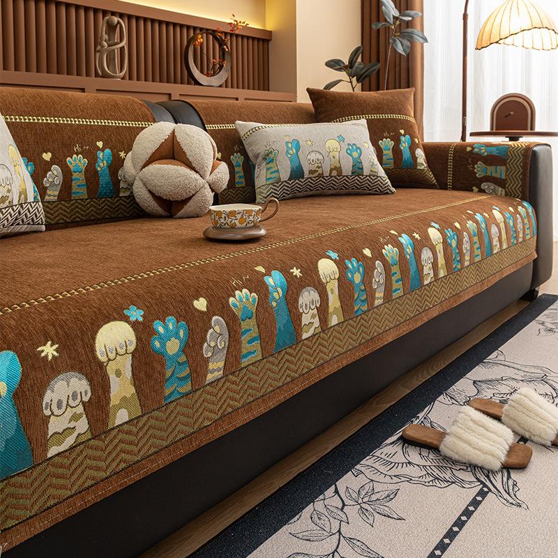 New Sofa Cushion Non-Slip Premium Seat Cushion French Cartoon Universal In All Seasons Simple Modern Sofa Cover Towel