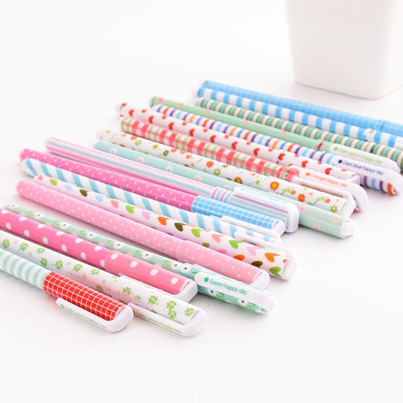 10 Pcs/Kit Adorable Color Pen Flower Animal Starry Star Sweet Flora Colored Gel Pen 05mm Pens for School Kawaii Korean Stationary