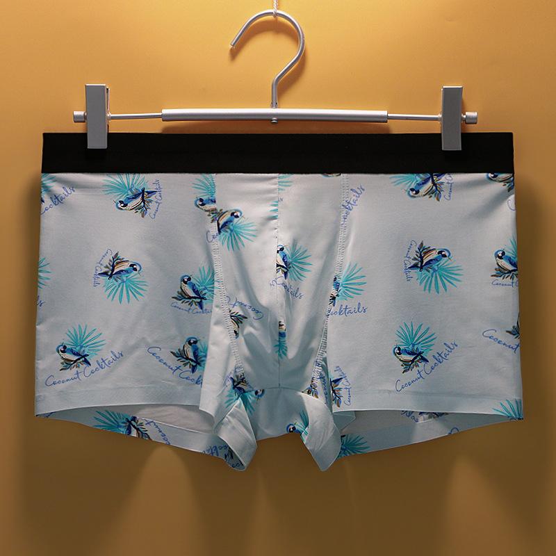 Men's Underwear Summer Ice Silk Seamless Flat Corner Pants Four Corner Pants Low Waist Underwear