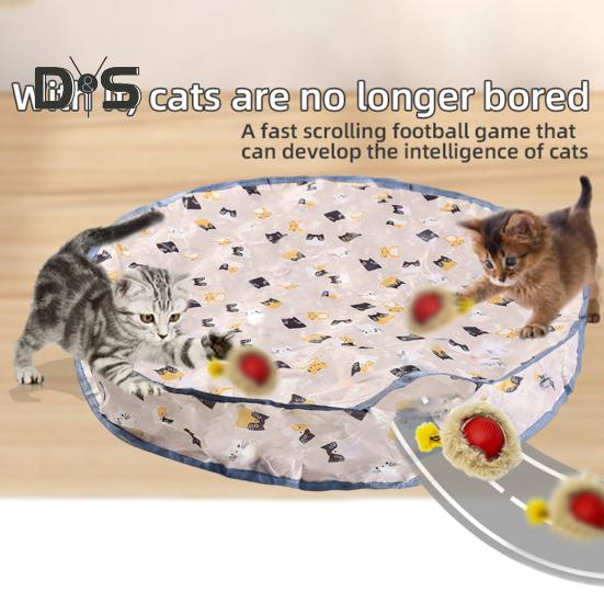 Διαδραστικά Παιχνίδια Γάτας για Γάτες Εσωτερικού Χώρου Μπάλα Γρήγορης Κύλισης Παιχνίδι Κρυφτού Παιχνίδια Μπάλες Γάτας με Πατάκι Παιχνιδιού 28 Ιντσών Διασκέδαση Γάτας Εσωτερικού Χώρου