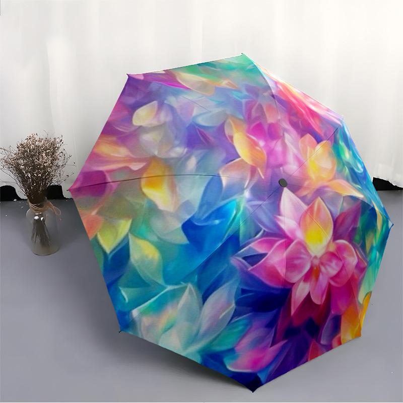 1pc Floral Harmony Automatic Open/close Umbrella, 8-Rib sturdy structure, Auto Folding/Opening, Portable Travel Umbrella for Women,094