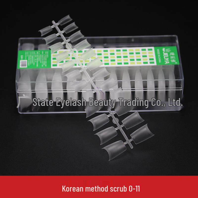 Crescent Curve Ultra Thin Shallow Half Cover Nail Tips - Transparent Frosted Milky White Extension for Salon Nail Art.