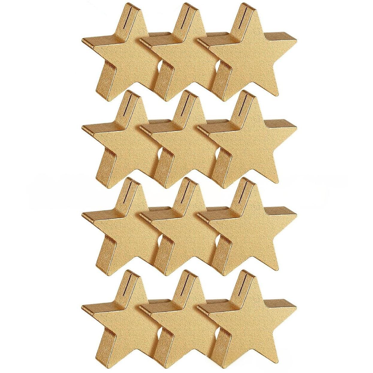 12/20/24-Piece Wooden Star Card Holder & Business Card Holder Ideal For Wedding Venue Place Cards, Wooden Business Card Holder