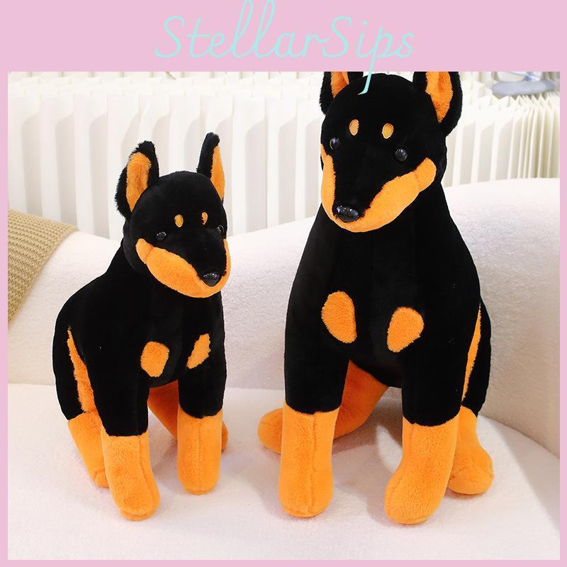Cute And Cuddly Doberman Plush Doll Ideal For Children Birthday Celebrations