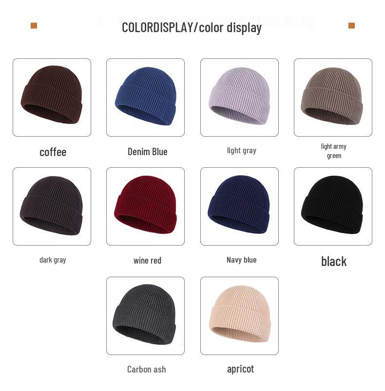 Windproof Warm Knitted Pullover Hat: Cotton, Versatile, Ear Protection, Face-Slimming, Adult Northeast Cold Hat