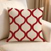 Pattern Geometric Pattern Red and White Cushion Cover Linen AntiMite Antibacterial Cushion Cover Invisible Zipper Sofa Decor