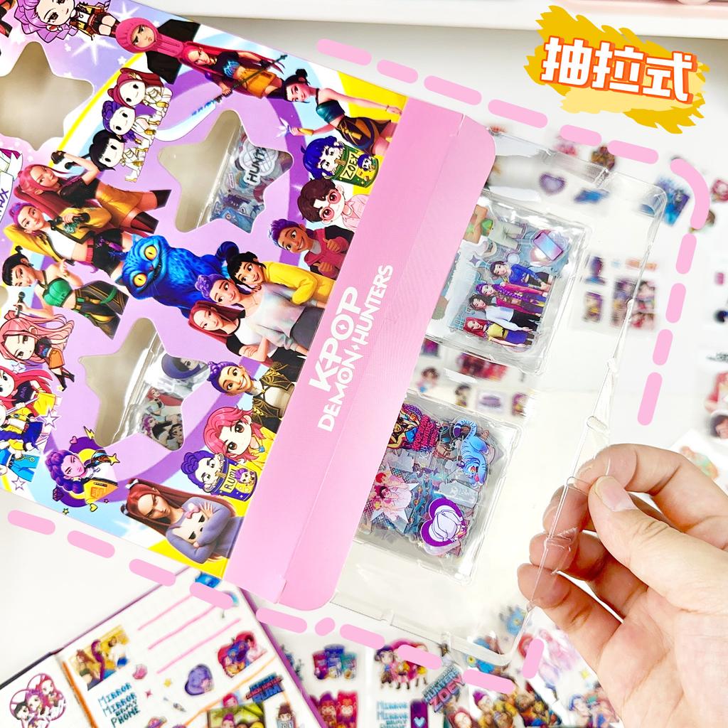 New Hot Popular Kpop Devil Hunter Girls Group Pattern Boxed, Self-cutting, Creative DIY Stickers
