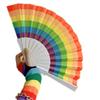 Rainbow Folding Fan Bright Color Lightweight Compact Size Colorful Hand Folding Fan Party Decoration