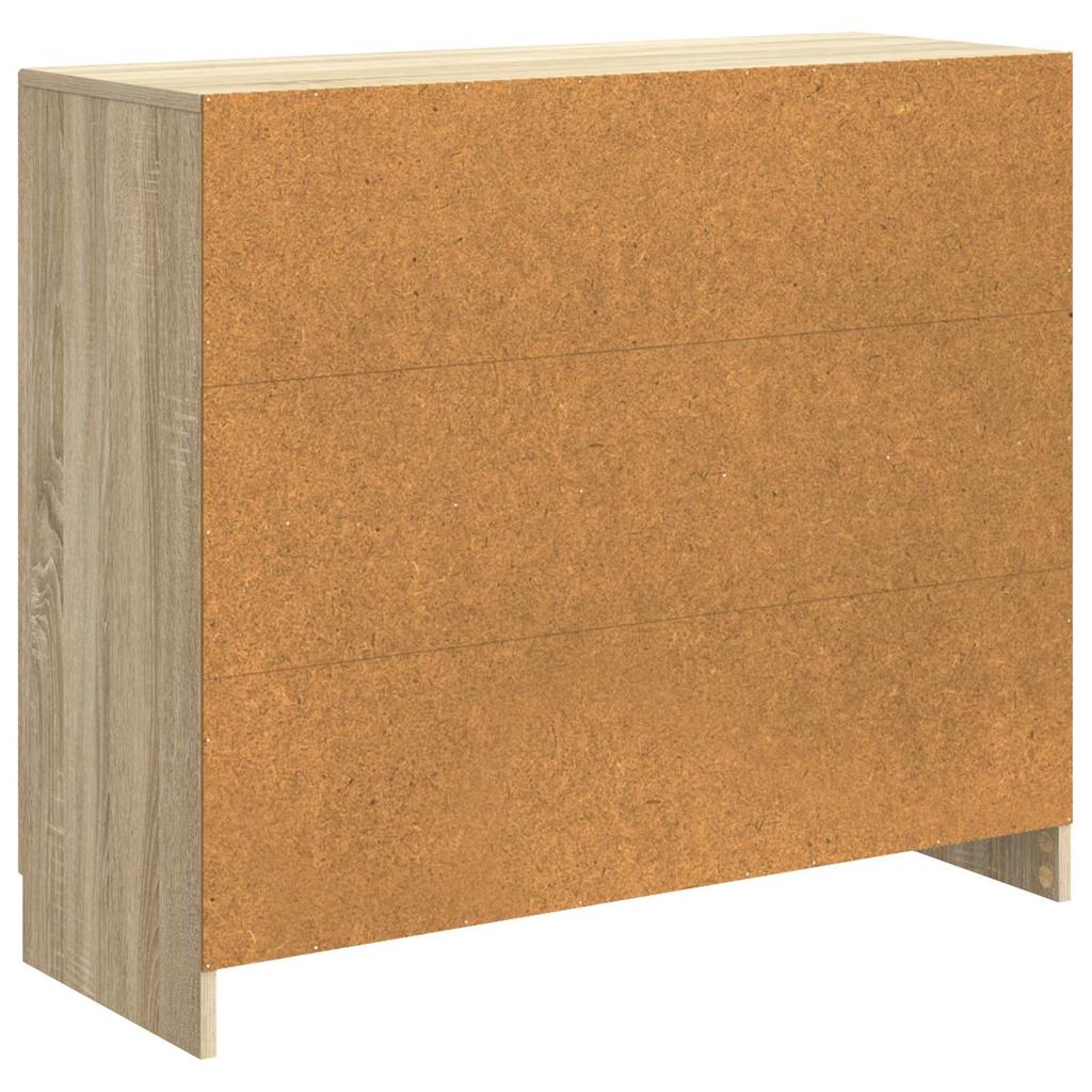 Sideboard In Sonoma Oak Finish 89 X 34.5 X 77 Cm Engineered Wood