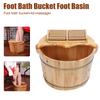 BYMAOCAR Handmade Wooden Foot Bath Set, 16-inch Solid Cedar Foot Tub with Lid, Solid with Foot Massage Rollers, for Foot Soaking