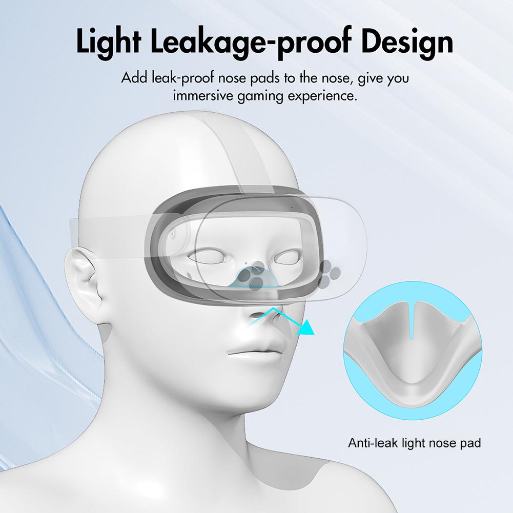2/5Pcs Silicone VR Face Cover Sweatproof Face Cushion Pad Replacement with Anti-Leakage Nose Pad for Meta Quest 3S VR Headset