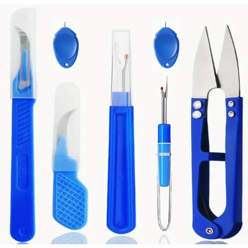 1Set Blue Sewing Ripper Kit With Thread Ripper Seam Ripper And Scissors For Removing Stitches