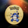 8Pcs/set Gold Pokemon Coins Pikachu Anime Commemorative Coin Charizard Golden Round Metal Coin Perfect Toys Beautiful Design