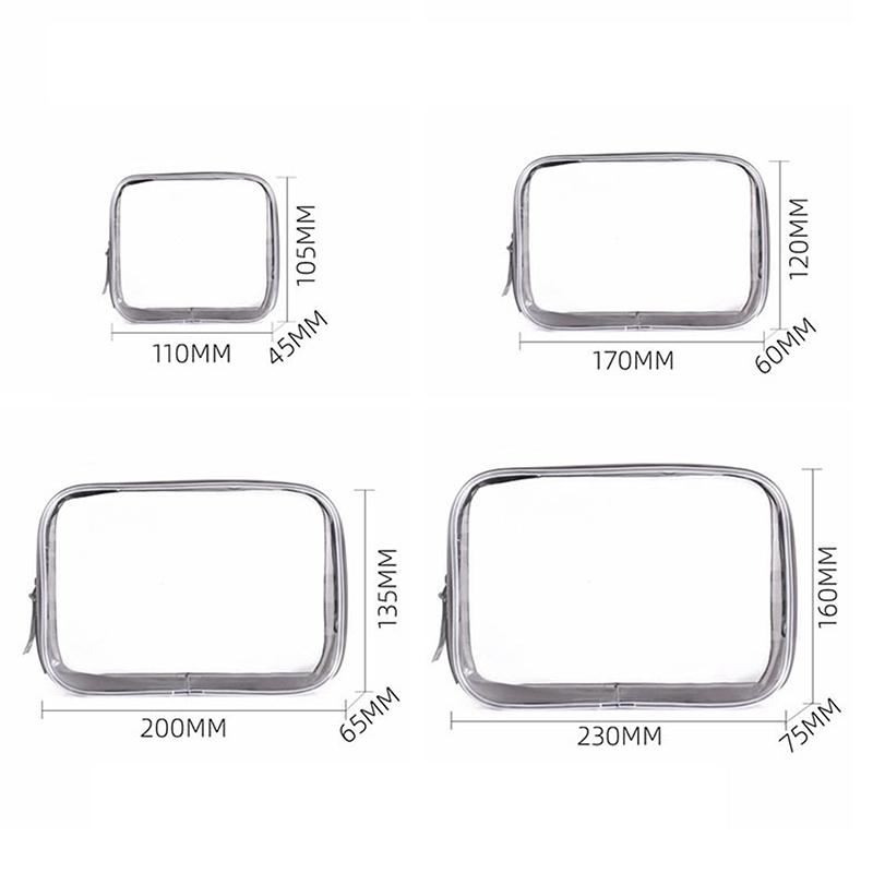 1/4pcs Transparent PVC Storage Bags Travel Organizer Clear Makeup Bag Beautician Cosmetic Bag Toiletry Cosmetic Storage Bag