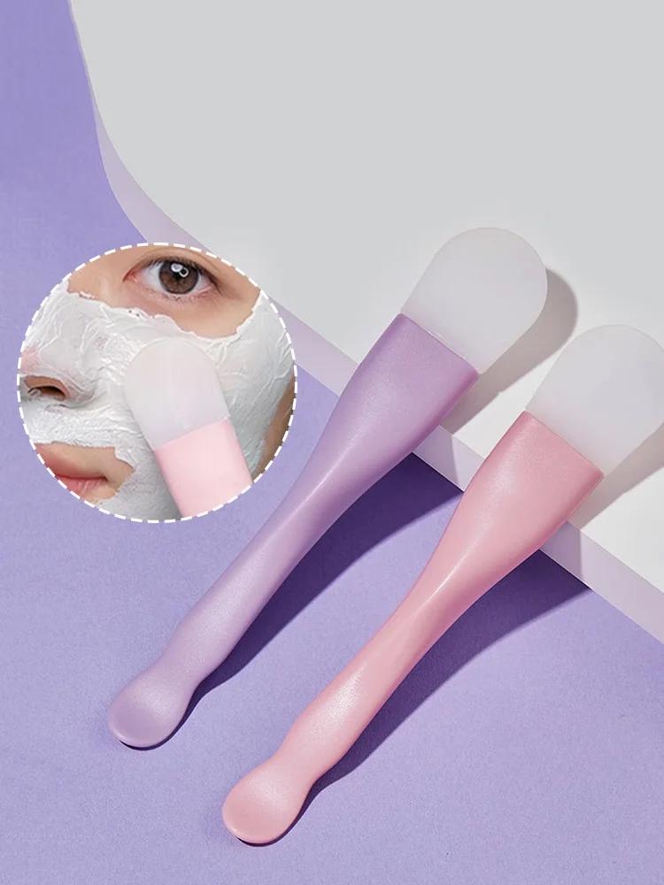 Double head silicone  beauty tool  facial mask brush facial mask brush face cleaning scraper daub type mud film special brush