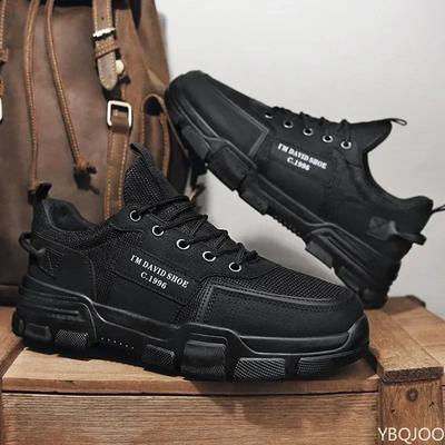 Man Shoes Trend Mesh Casual Shoes for Men Trend  Lace Up Male Sneakers Platform Working Men's Ankle Boots Zapatillas De Hombre