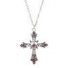 Kühler Zirkon für Kreuzkette für Frau Strasssteine Anhänger Schlüsselbein Kette Buntes Kruzifix Kette Schmuck Geschenk f