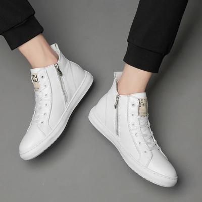 Fashion Genuine Leather Men's Casual Shoes Upscale Snow Boots Male Winter Luxury Skateboard High Top Sneakers Ankle Boots Adulto Shoes