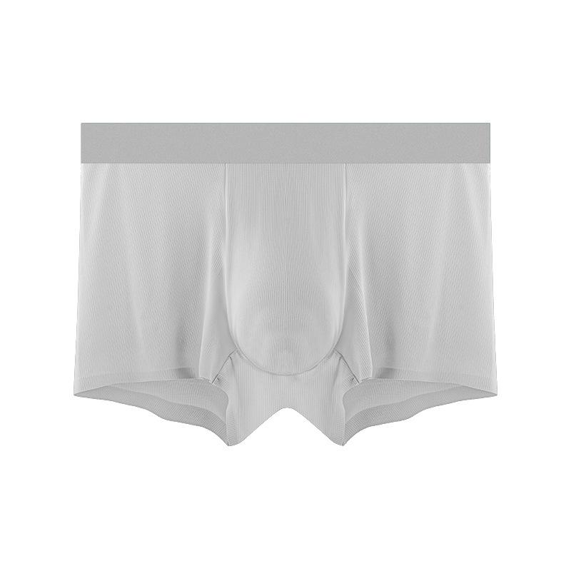 Men's Summer Ultra Thin Ice Silk Mesh 7A Antibacterial Inner Crotch One Piece Briefs