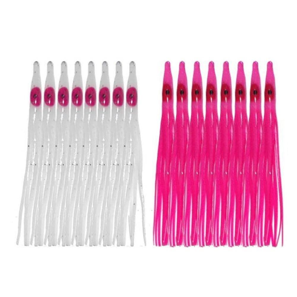 Weiß/Rosa Tintenfisch Weichen Köder 10 Teile/satz 80mm Zubehör