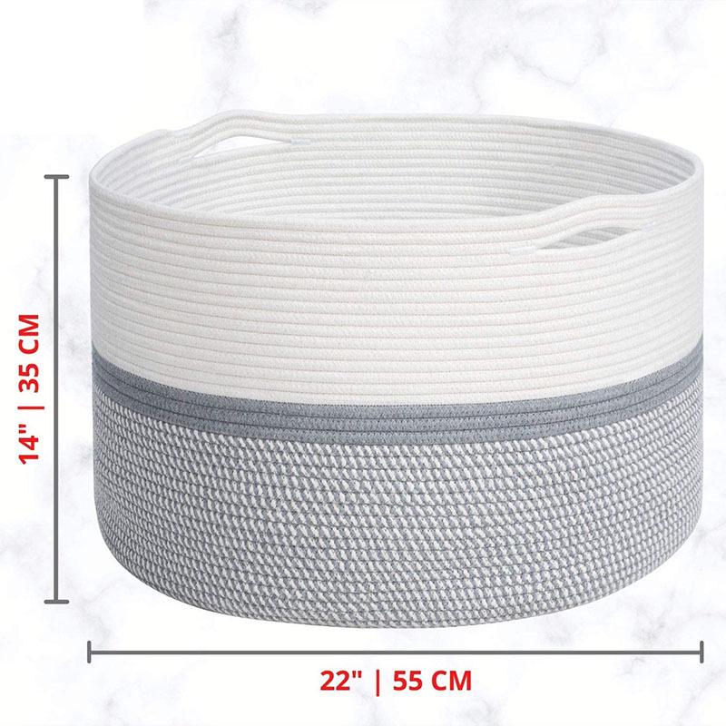 Cotton Rope Woven Basket - Foldable Wardrobe & Shelf Storage for Sundries