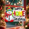 Christmas Fireplace Decor Cartoon Snowman Wooden Hanging Pendant with Hemp Rope, Letters Welcome Signs Ornament for Holiday Festive Home Wall