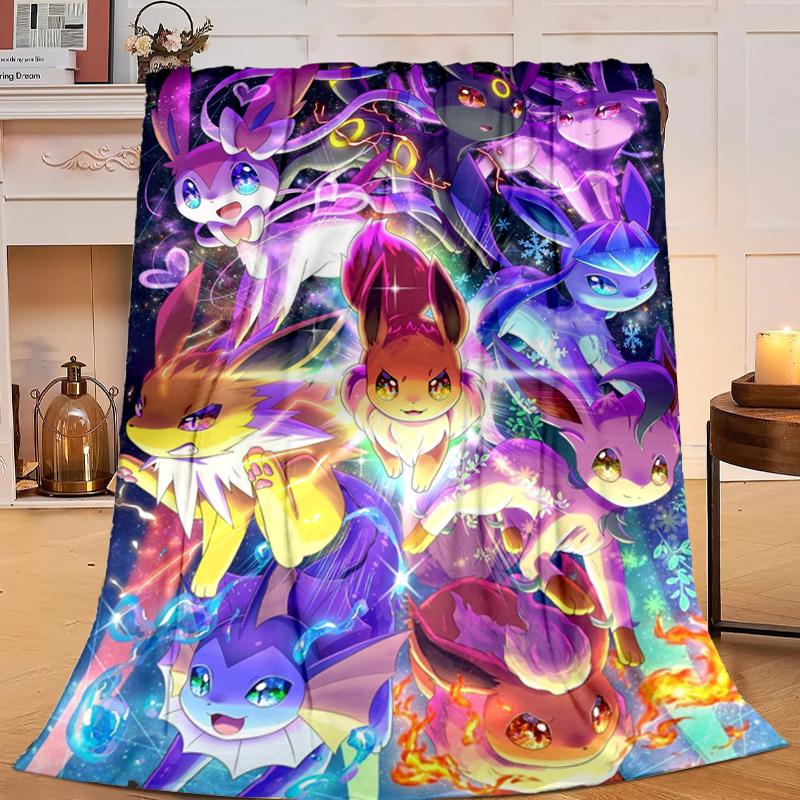 1PC Stained Glass Pika Fantasy Flannel Blanket Gift, Suitable for Both Men And Women, Soft Ideal for Beds And Sofa, Birthday Or Christmas Gift
