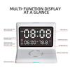 Multifunctional Digital Mirror Clock 15W Wireless Charging Alarm Clock with Large Dimmable Display
