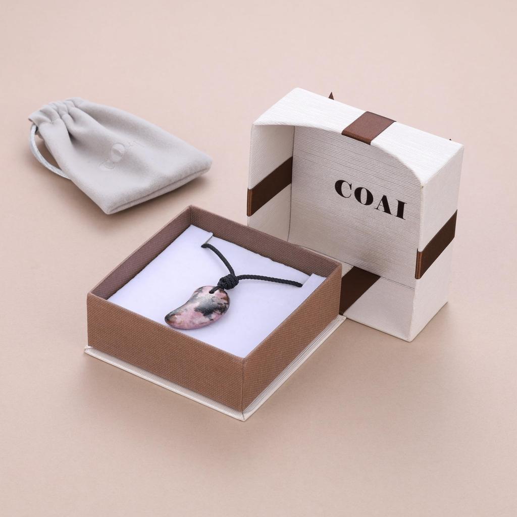 Gestreifte Inca Rose Liebe Erfolg Ehe Glück Glücksbringer Magatama Verstellbare Länge [Koai] Anhänger/Halskette Herren Damen