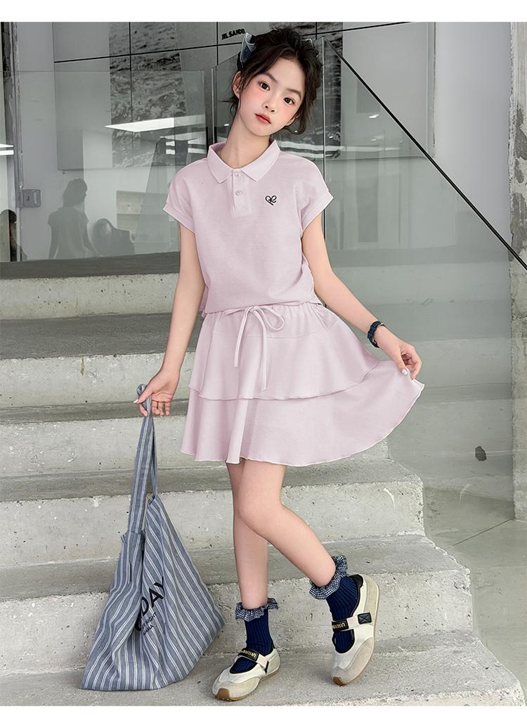 Girls' Set 2026 New Style Children's Fashionable Summer Thin Style Western Style Sleeveless T-shirt for Girls' Summer Clothes