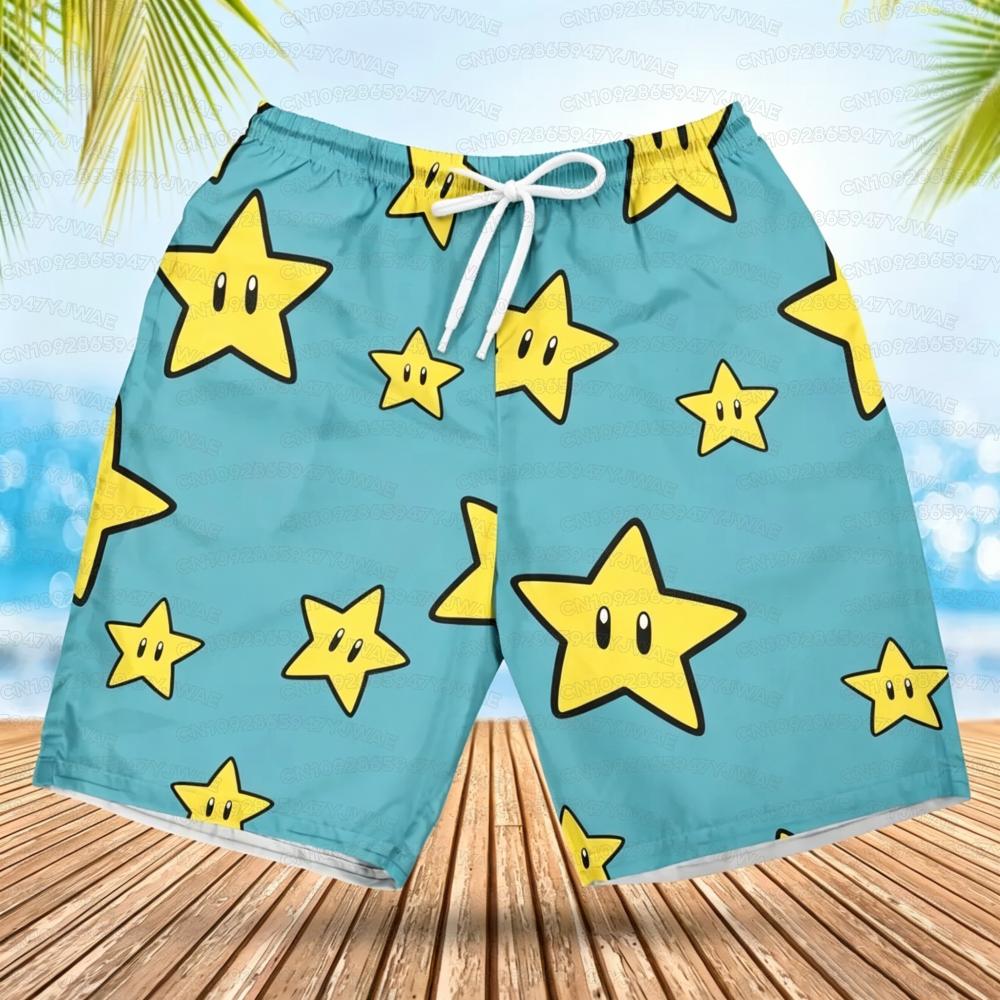 Summer Men's Women's Quick-Drying Beach Shorts Luigi Yoshi Printed Shorts for Beach Swimming Pools Gyms and Outdoor Sport