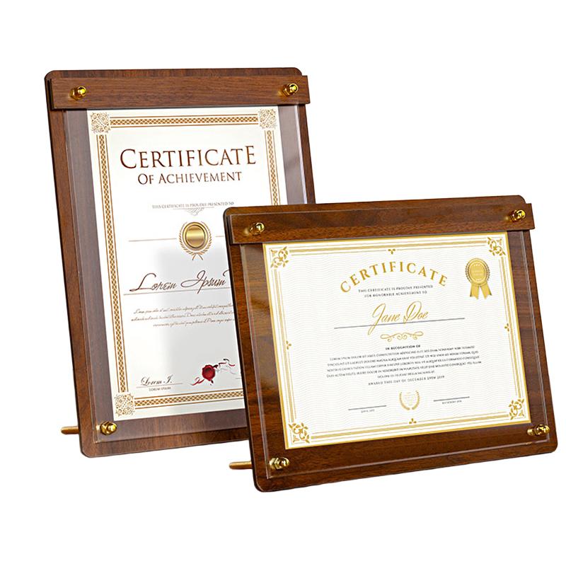 1PC Solid Walnut Wood Top Display Clipboard Restaurant High-grade Coffee Price List Dinner Acrylic Menu Table A4/A5/A6