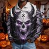 Męska koszula z długim rękawem na Halloween, stylowa, casualowa, imprezowa