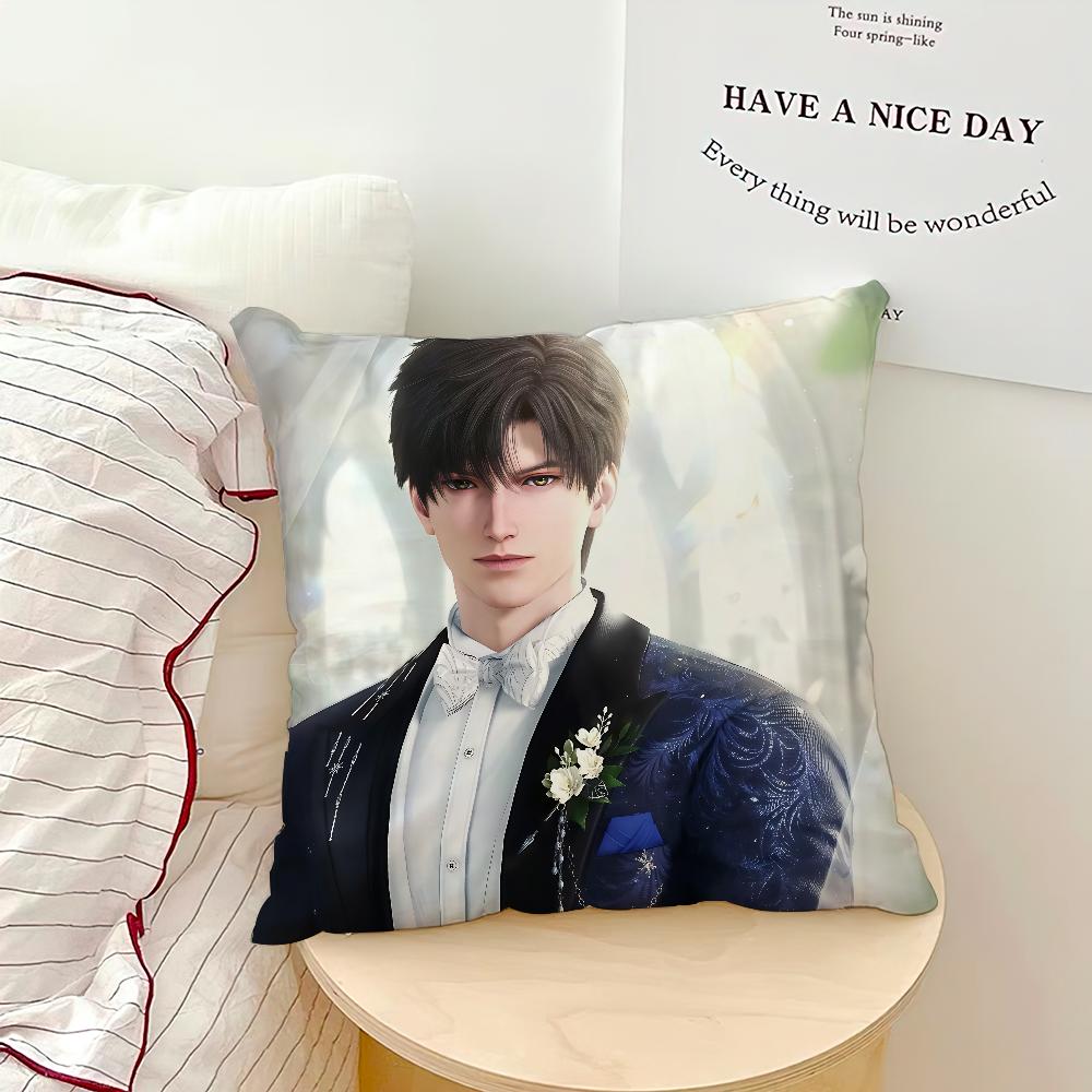 Zayne love and deepspace Wedding Card chibi cushion cover soft Pillow Case for Sofa Living Room Home Decor Protective Covers
