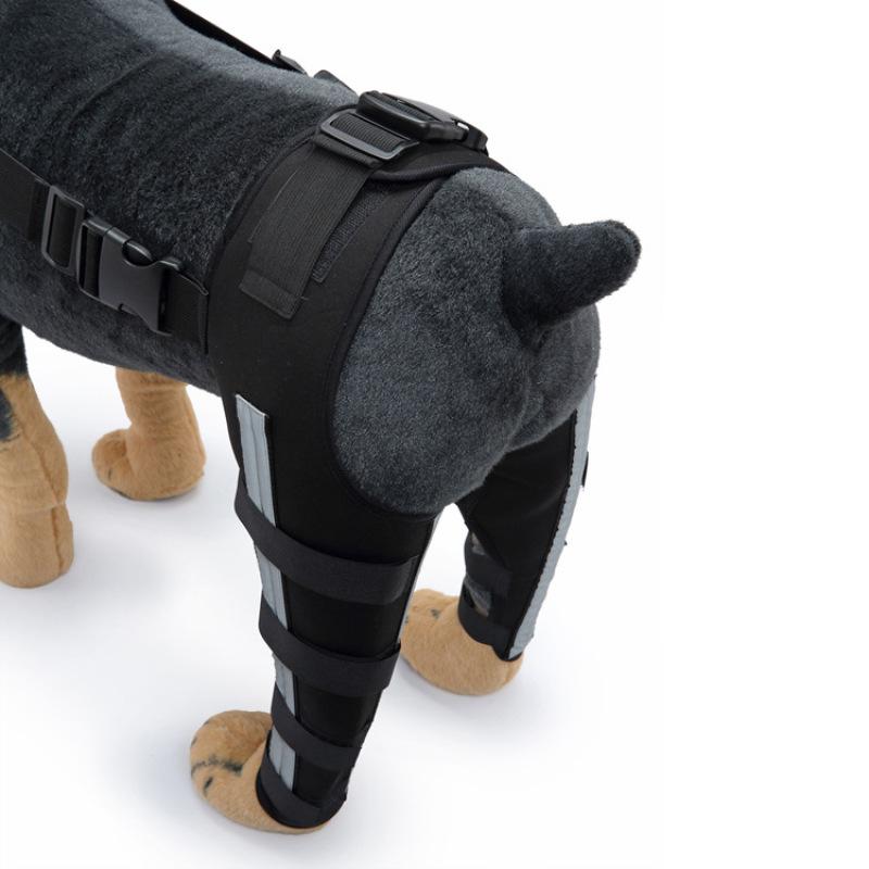 Pet Dog Knee Brace Adjustable Size Reflective Design Elastic Shoulder Strap Hind Legs Protective