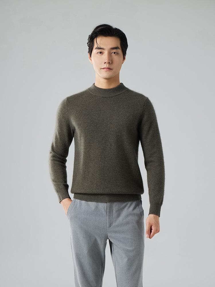 Semi-turtleneck cashmere sweater seven-needle thickened pullover sweater bottoming knitted sweater wool sweater