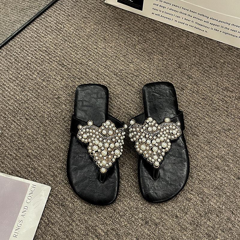 

Fairy style thick heel flip-flops summer 2024 new outer wear non-slip wear-resistant skirt versatile fashion slippers 35 чёрный