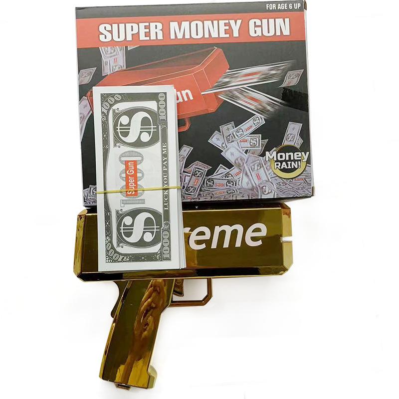 New Peculiar Squirt Money Gun Toy Money Gun Paper Money Squirt Money Gun Party Game Wedding Shooting Money Black Box