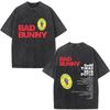 Rapper Bad Bunny Album Cover Print TShirt Washed Vintage Loose Oversized Unisex Couples Streetwear Trendy Cotton high quality