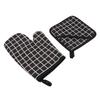 Oven Mitt Pot Holder Set Anti Scald Heat Proof Thickened Cotton Oven Mitten with Hot Pad for Kitchen Baking