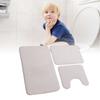 3 Pieces Toilet Mat Set Non Slip Water Absorbent Washable Bathroom U Shaped Toilet Rug Set for Home Toilet Training