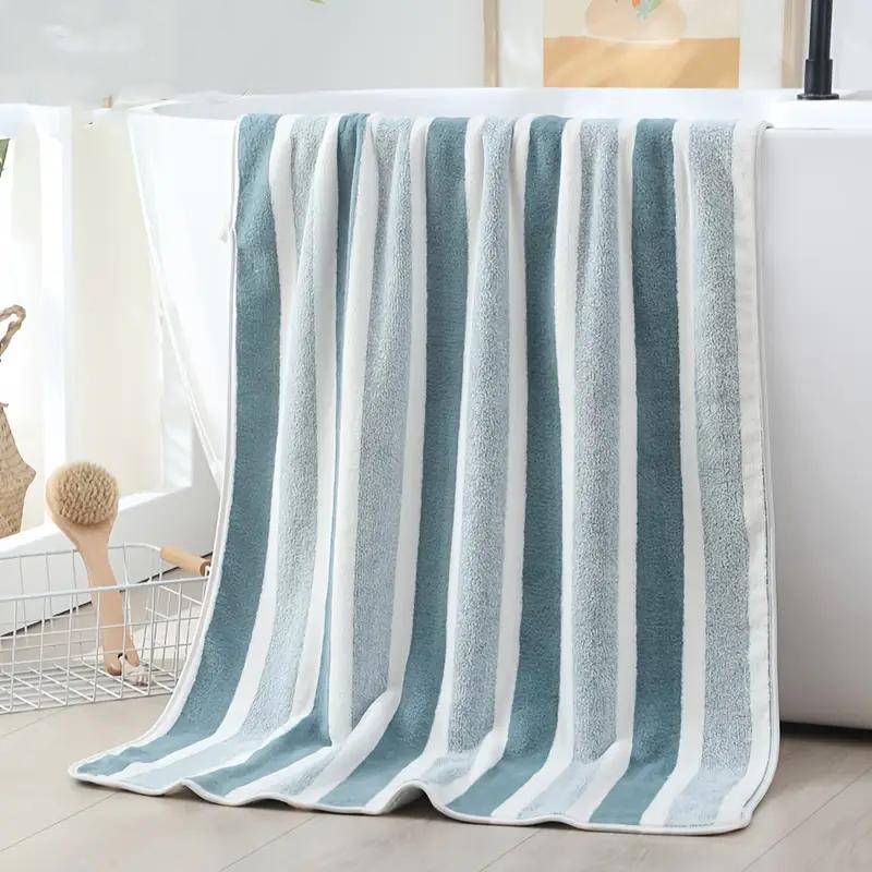 Thickened Absorbent Bath Towel Soft Face Towel Two-Color Striped Bath Towel Towel for Home Bathroom