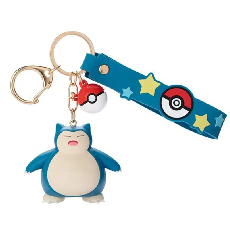 Anime  Cute Keychain Gengar Meowth Cubone Mimikyu Snorlax Action Figures Pendant Bag Charm Orna Gifts ments Collect
