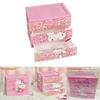 Hello Kitty Leopard Unicorn Melody Pattern Three Layer Drawer Style Storage Box For Jewelry And Makeup Organizer