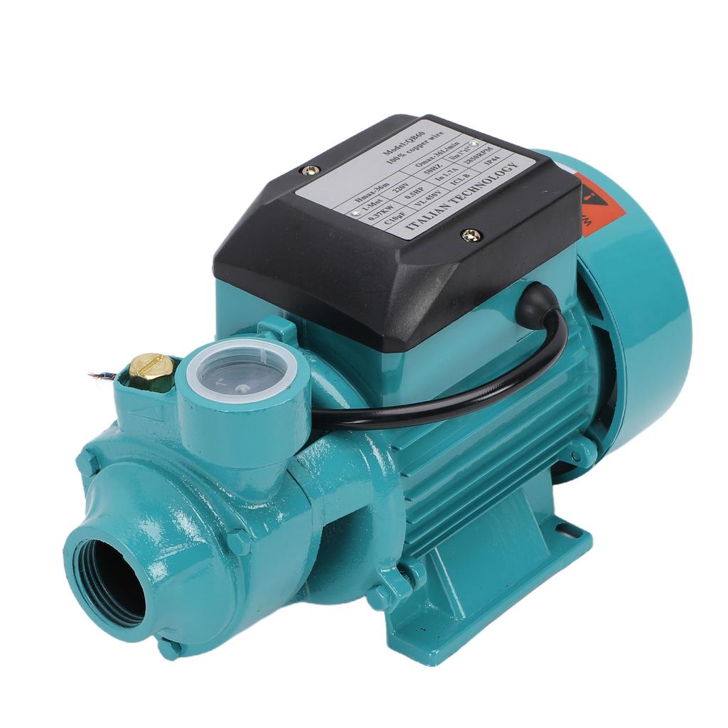 Centrifugal Pump 0.5 Horsepower 36m High Lift 36LPM Flowrate Self Priming Pump for Water Farm Irrigation