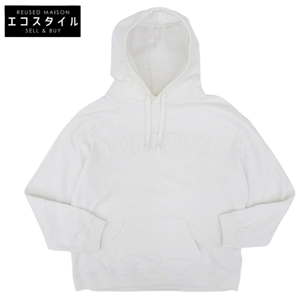 

VALENTINO Embossed Logo Pullover Hoodie Top for Women White M XV3MF18Y84E tops M whiteUsed