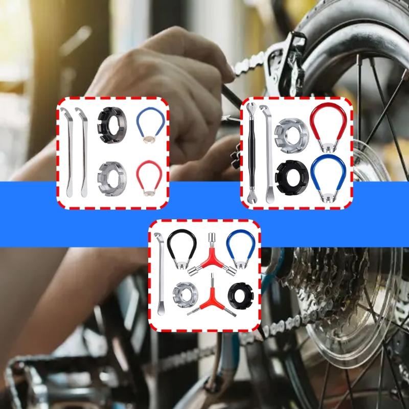 Bicycles Spoke Wrench Portable Bike Spoke Adjustment Tool Tire Lever Cycling Pocket Tool Bicycles Rims Truing Tool